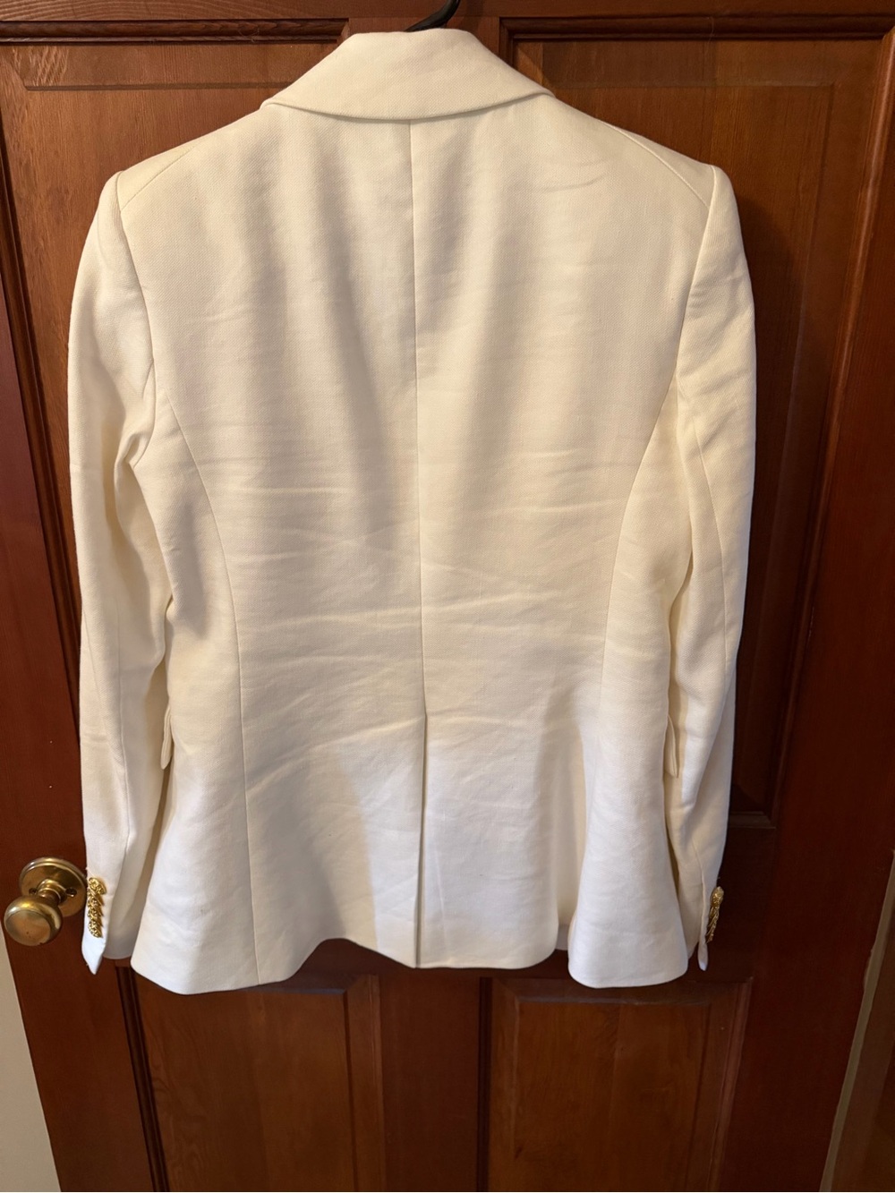 Veronica Beard White Double-Breasted Blazer with Gold Buttons - Picture 9 of 10